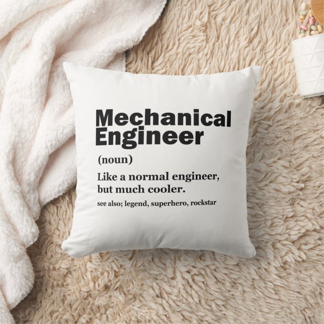 Funny Mechanical Engineer Definition Engineering Throw Pillow (Blanket)