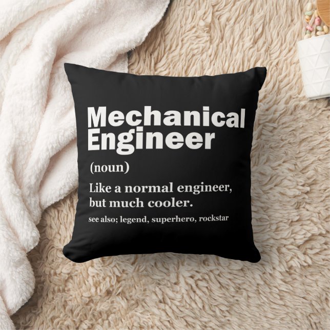 Funny Mechanical Engineer Definition Engineering Throw Pillow (Blanket)