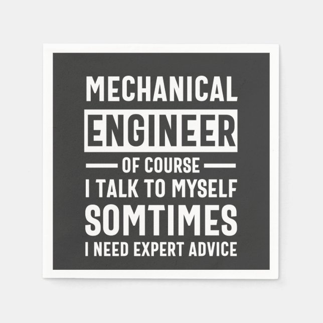 Funny Mechanical  Engineer Gift Napkins (Front)