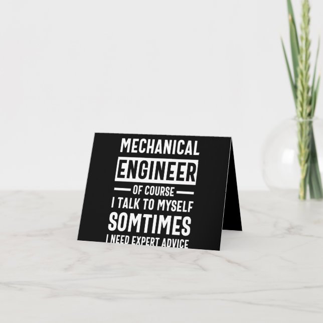 Funny Mechanical  Engineer Gift Note Card (Front)