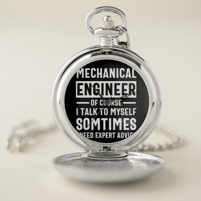 Funny Mechanical  Engineer Gift Pocket Watch (Inside)