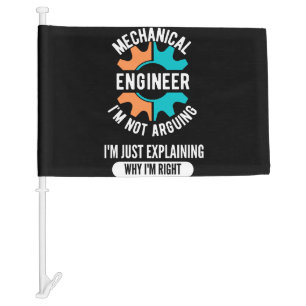Funny Mechanical Engineer, Mechanical Engineering Car Flag