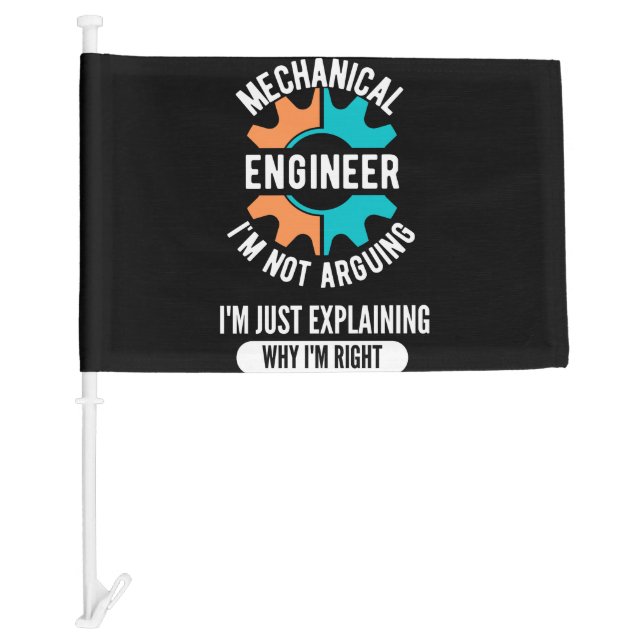 Funny Mechanical Engineer, Mechanical Engineering Car Flag (Front)
