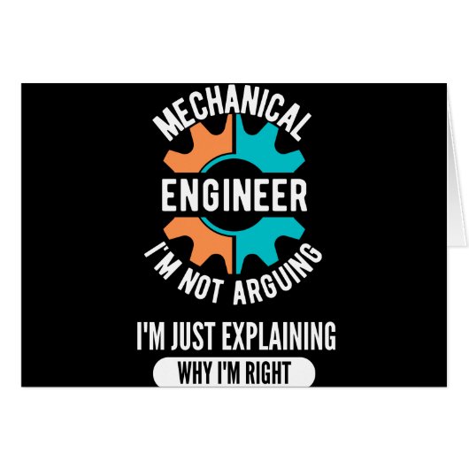 Funny Mechanical Engineer, Mechanical Engineering Cards (Front Horizontal)