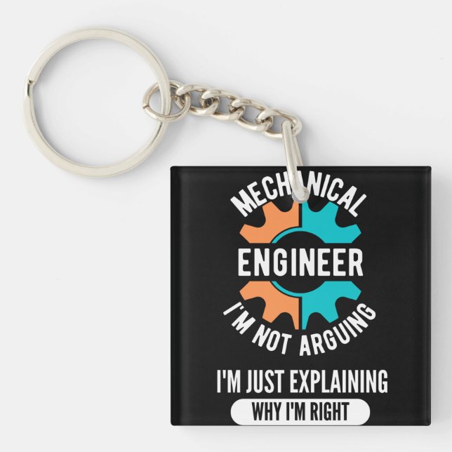Funny Mechanical Engineer, Mechanical Engineering Keychain (Front)