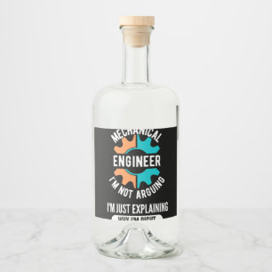 Funny Mechanical Engineer, Mechanical Engineering Liquor Bottle Label