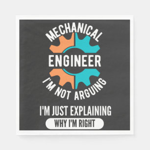 Funny Mechanical Engineer, Mechanical Engineering Napkins