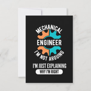 Funny Mechanical Engineer, Mechanical Engineering Note Card