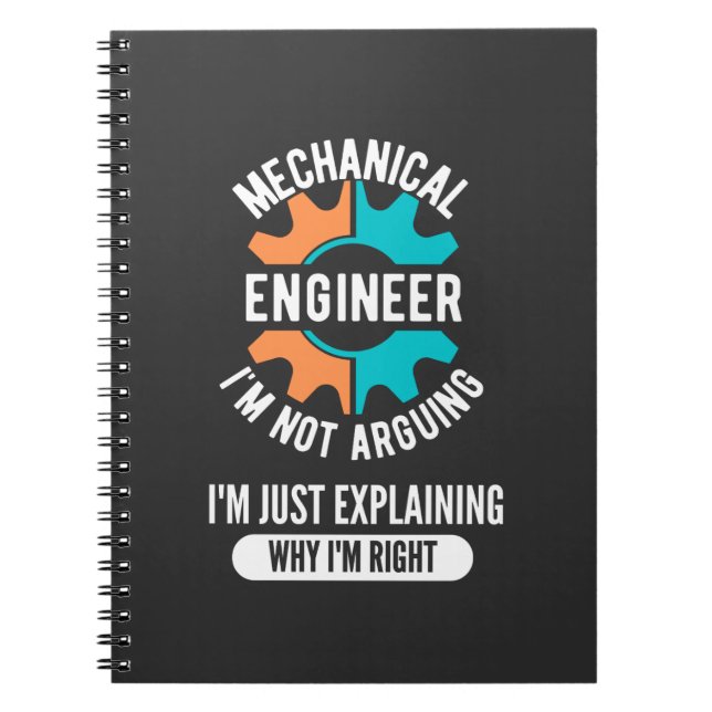 Funny Mechanical Engineer, Mechanical Engineering Notebook (Front)