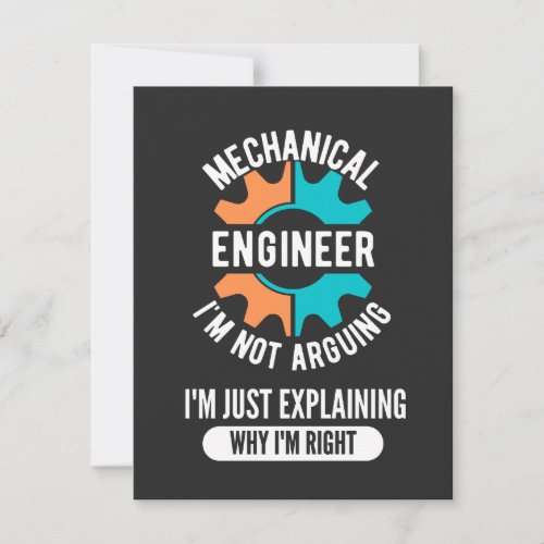 Funny Mechanical Engineer Mechanical Engineering Thank You Card