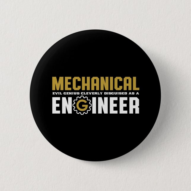 Funny Mechanical Engineering Geek Engineer Student Button (Front)