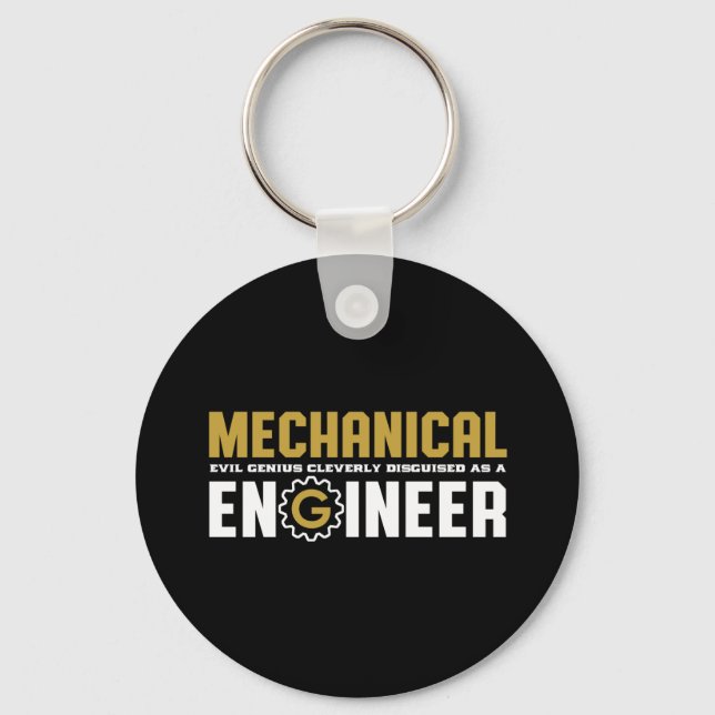 Funny Mechanical Engineering Geek Engineer Student Keychain (Front)