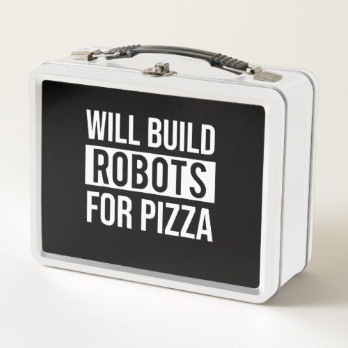 Funny Mechanical Engineering Robots Pizza Robotics Metal Lunch Box