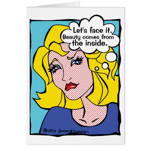 Funny Med Spa Comic Book Woman Cards (Front)