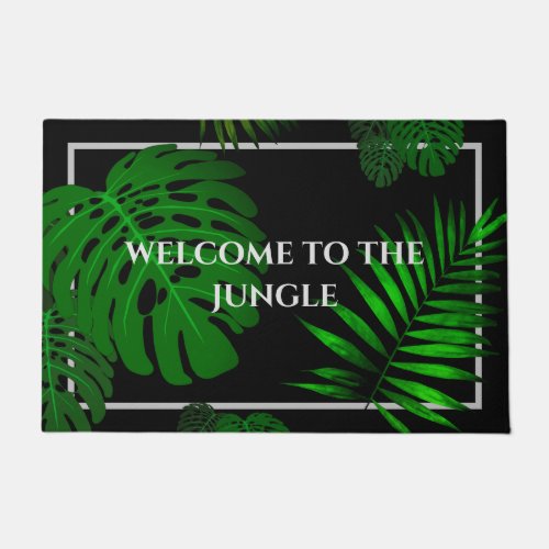 Funny MED Welcome to the Jungle Tropical Leaves Doormat