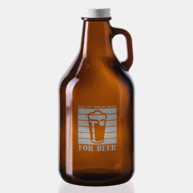 Funny Medical advice word art  Growler (Glassware)