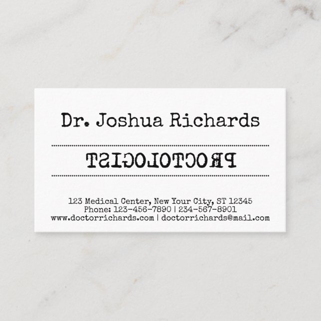 Funny medical doctor customizable business card (Front)