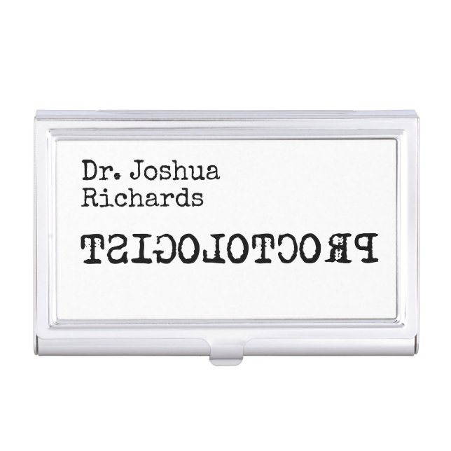 Funny medical doctor customizable business card case (Front)