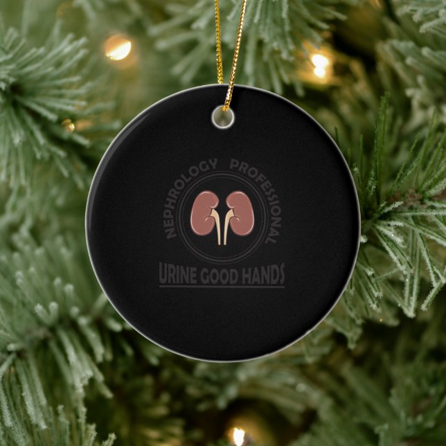 Funny Medical Health Nephrology Urine kidney pun Ceramic Ornament (Tree)