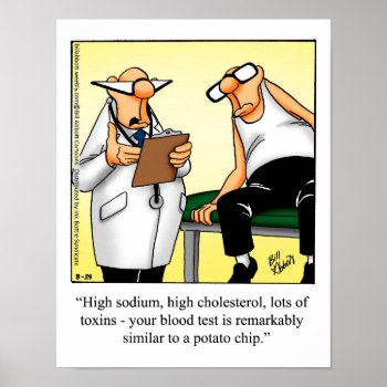 Funny Medical Humor Poster "potato Chip" by Spectickles at Zazzle