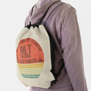Funny medical lab tech drawstring bag