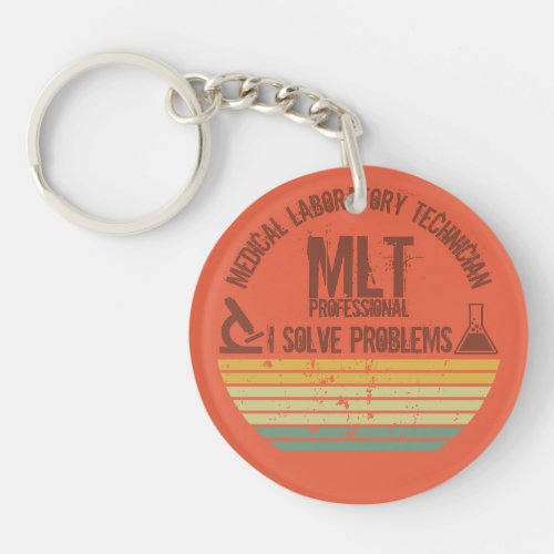 Funny medical lab tech mlt vintage keychain