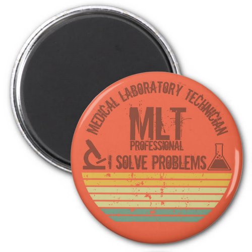 Funny medical lab tech mlt vintage sunset magnet