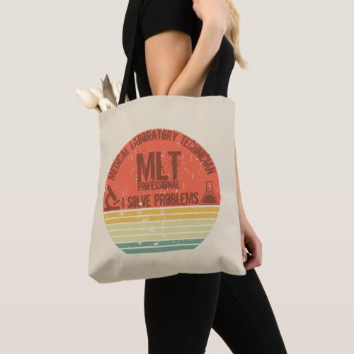 Funny medical lab tech mlt vintage tote bag