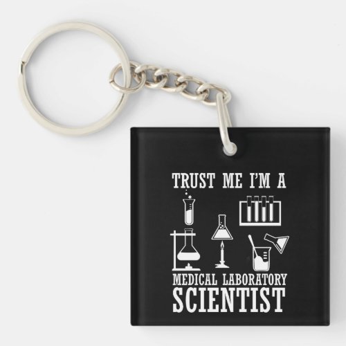 Funny medical lab tech scientist humor laboratory keychain