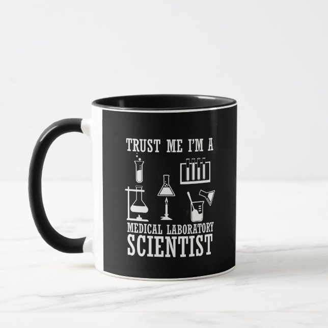 Funny medical lab tech scientist humor laboratory mug (Left)