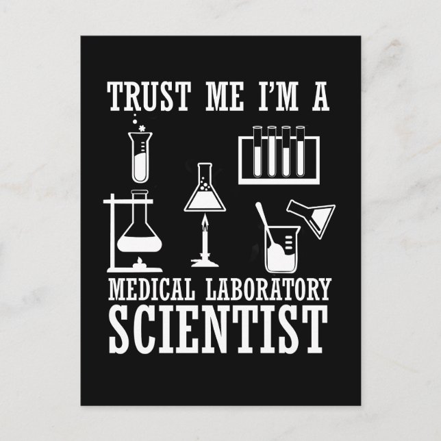 Funny medical lab tech scientist humor laboratory postcard (Front)