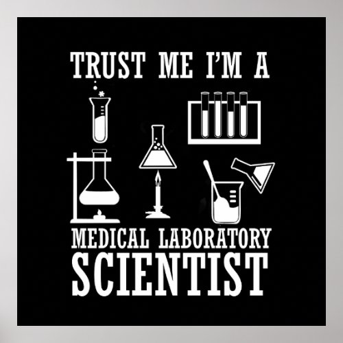 Funny medical lab tech scientist humor laboratory poster
