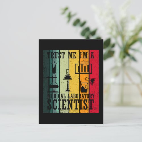 Funny medical lab tech scientist humor postcard