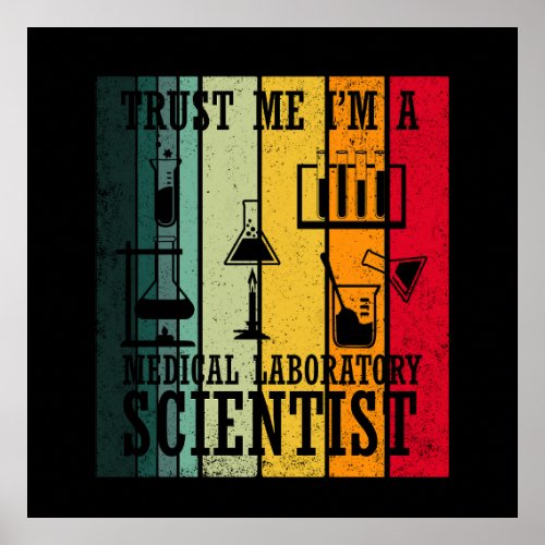 Funny medical lab tech scientist humor poster