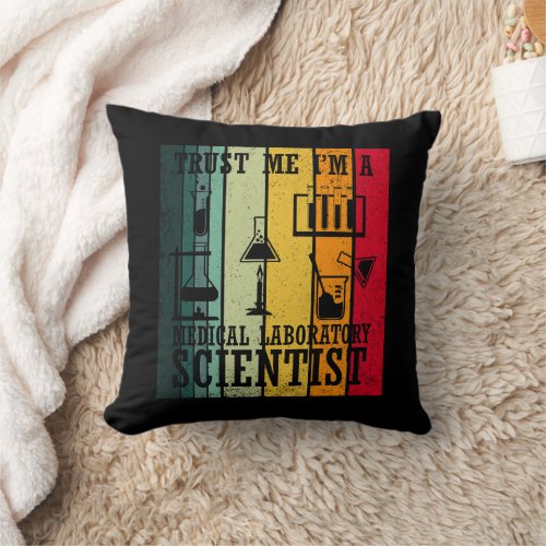 Funny medical lab tech scientist humor throw pillow