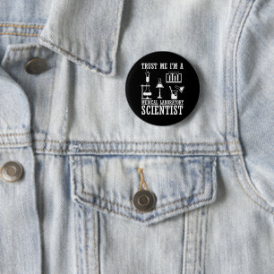 Funny medical lab tech scientist laboratory button