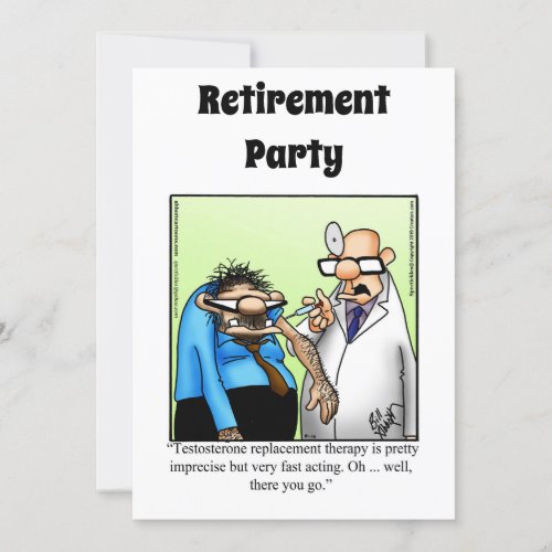 Funny Medical Retirement Humor Party Invitations