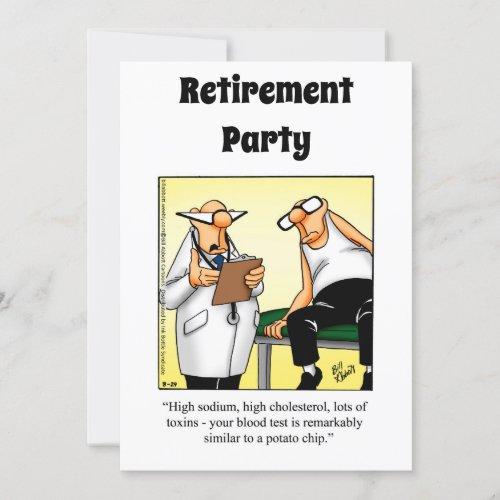 Funny Medical Retirement Humor Party Invitations