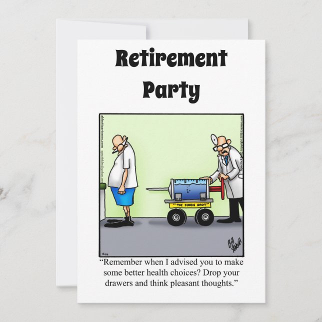 Funny Medical Retirement Humor Party Invitations (Front)