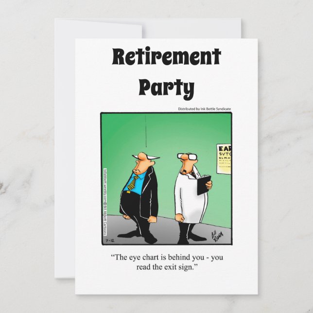 Funny Medical Retirement Humor Party Invitations (Front)