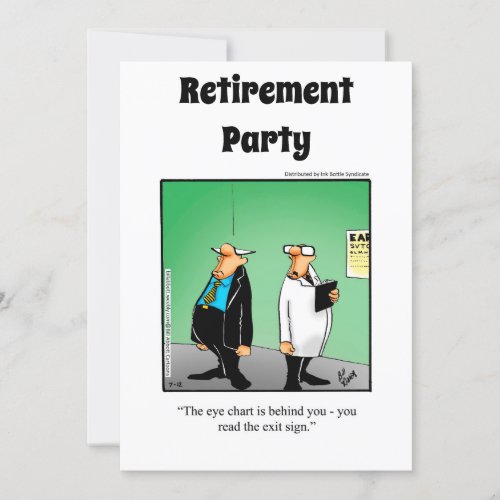 Funny Medical Retirement Humor Party Invitations