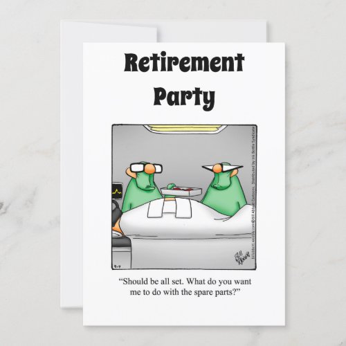 Funny Medical Retirement Humor Party Invitations