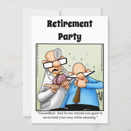 Funny Medical Retirement Humor Party Invitations