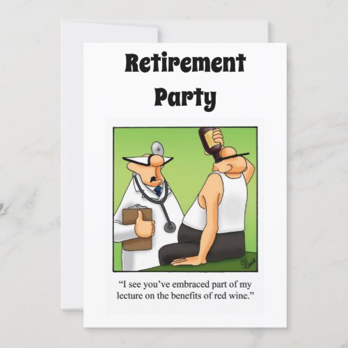 Funny Medical Retirement Humor Party Invitations