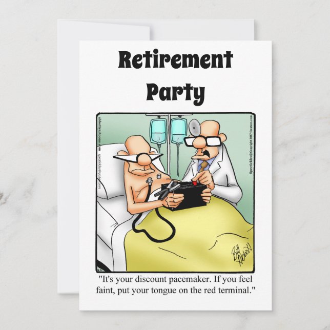 Funny Medical Retirement Humor Party Invitations (Front)