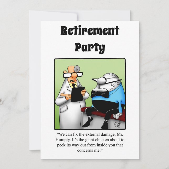 Funny Medical Retirement Humor Party Invitations (Front)