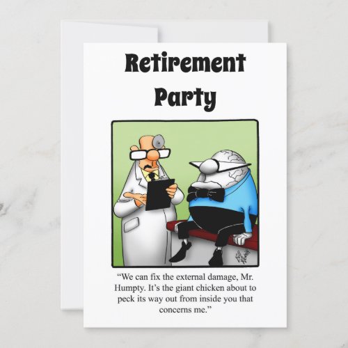 Funny Medical Retirement Humor Party Invitations