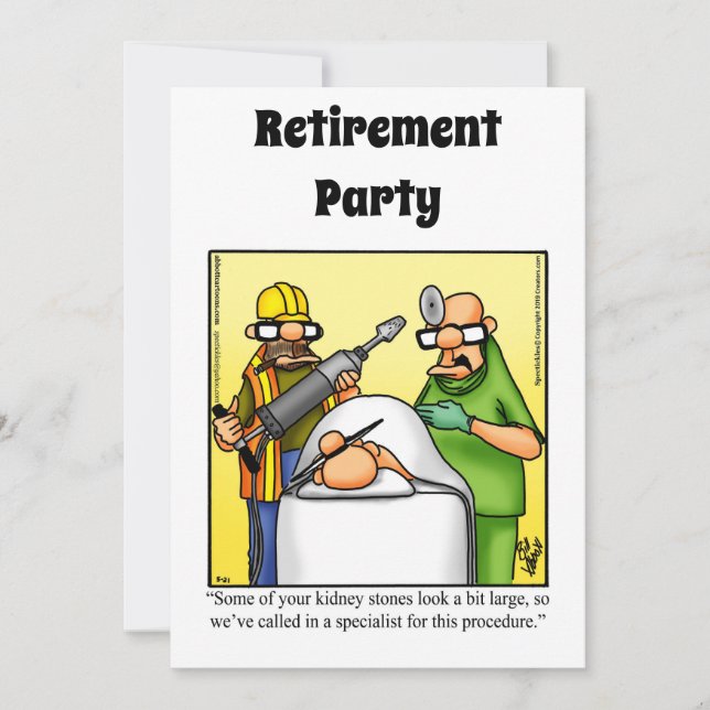 Funny Medical Retirement Humor Party Invitations (Front)