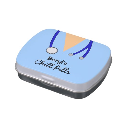 Funny Medical Scrubs Chill Pills Custom Candy Tin (Side)