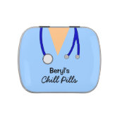 Funny Medical Scrubs Chill Pills Custom Candy Tin (Top)